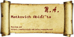 Matkovich Abiáta névjegykártya